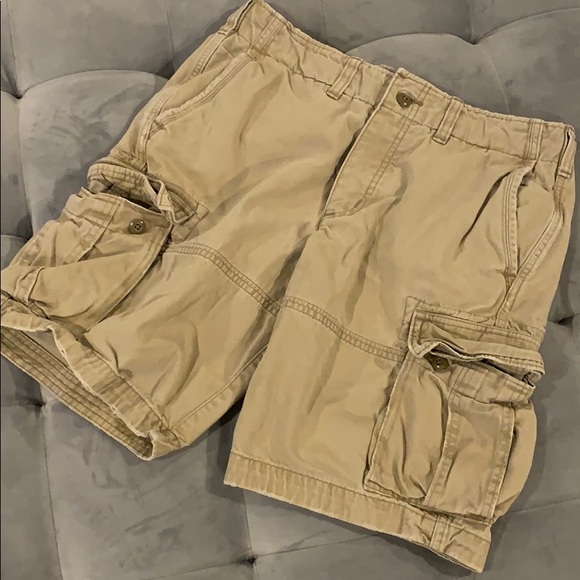 Abercrombie Fitch Cargo Khaki Fatigue Shorts 29